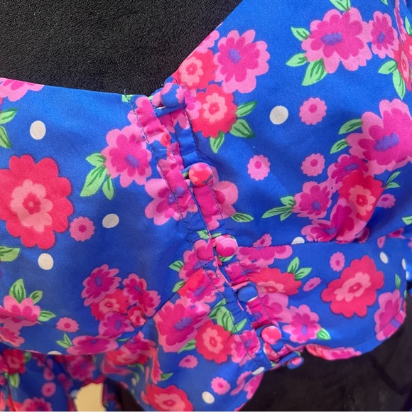 ‼️SALE‼️Boohoo DITSY FLORAL PUFF SLEEVE TOP & RUFFLE MINI SKIRT SET 10 - Picture 4 of 9
